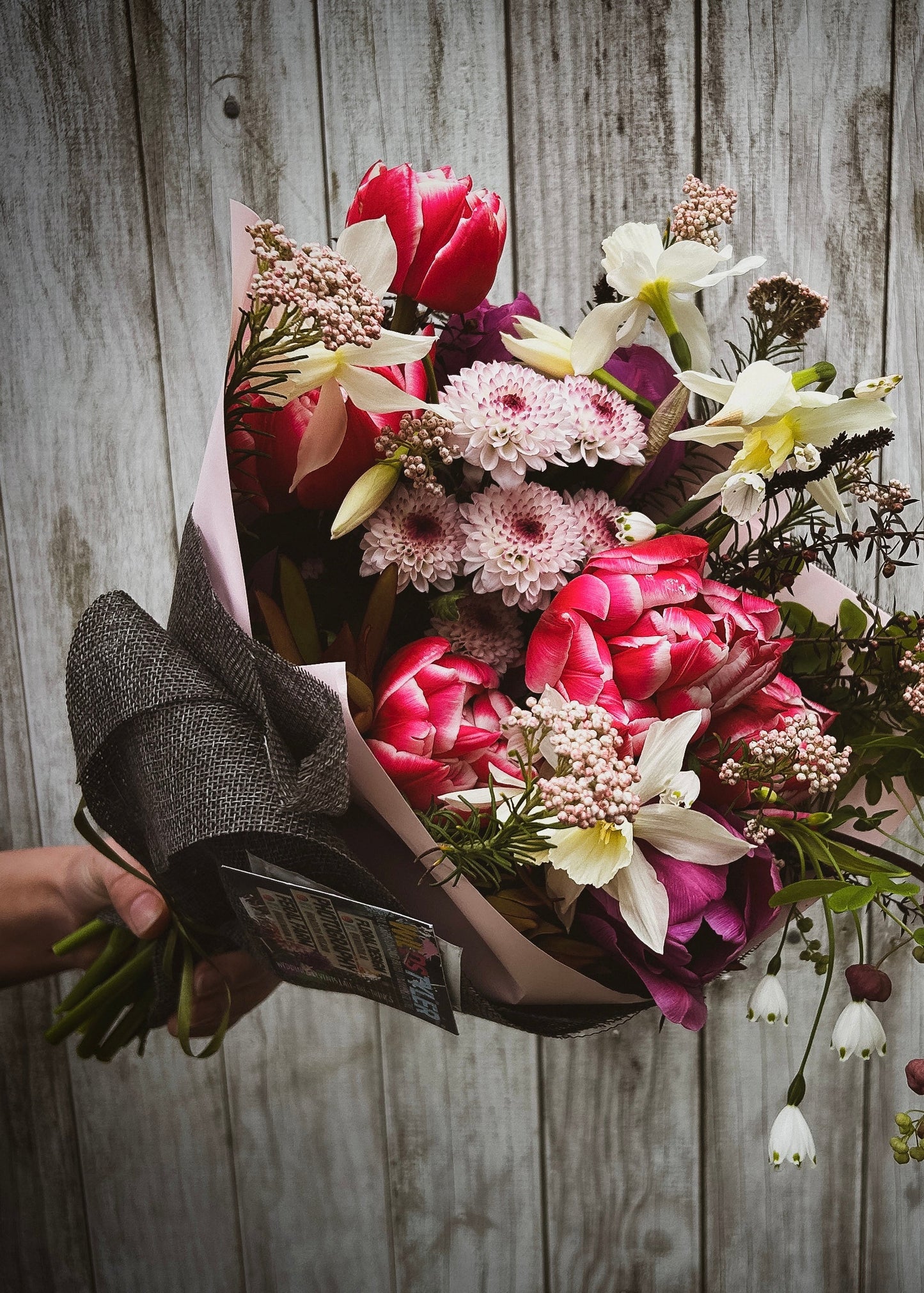 Medium seasonal bouquet with beautiful spring flowers