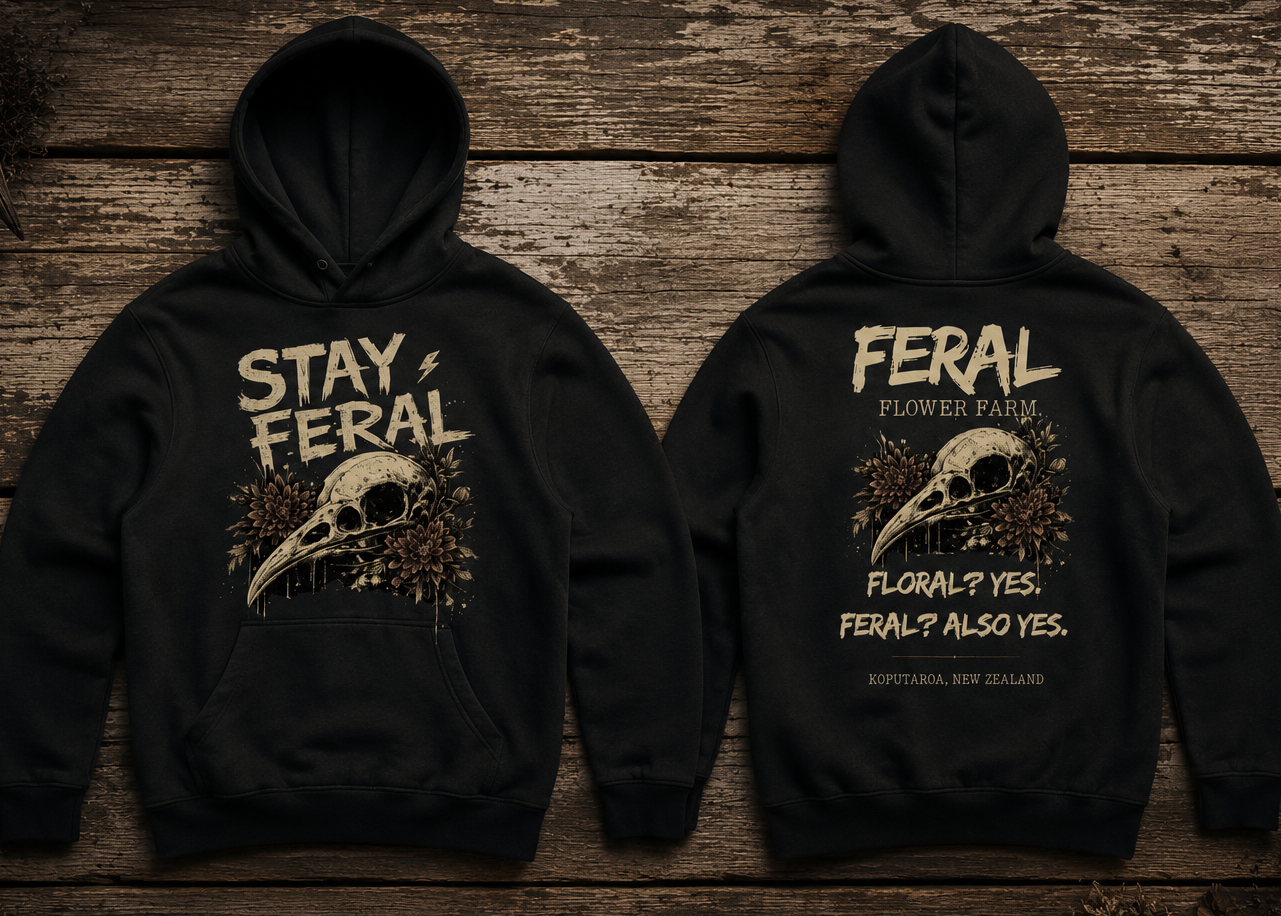 STAY FERAL | FLORAL? YES. FERAL? ALSO YES | ADULT HOODIE