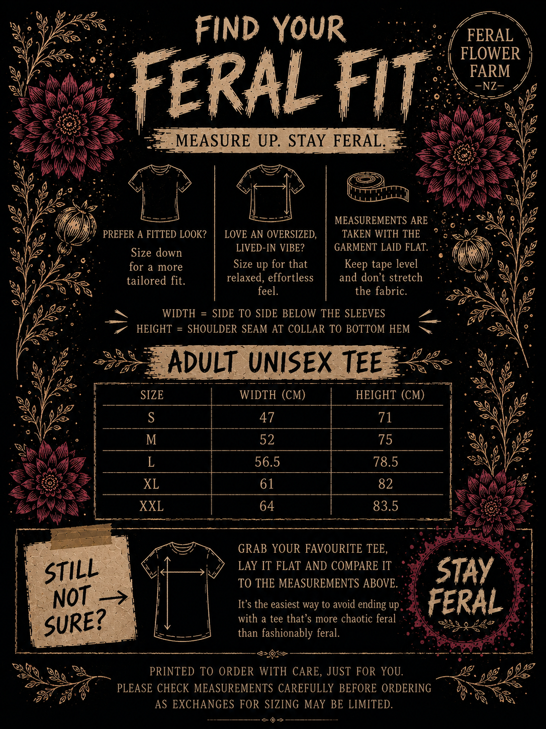 STAY FERAL ADULT UNISEX TEE