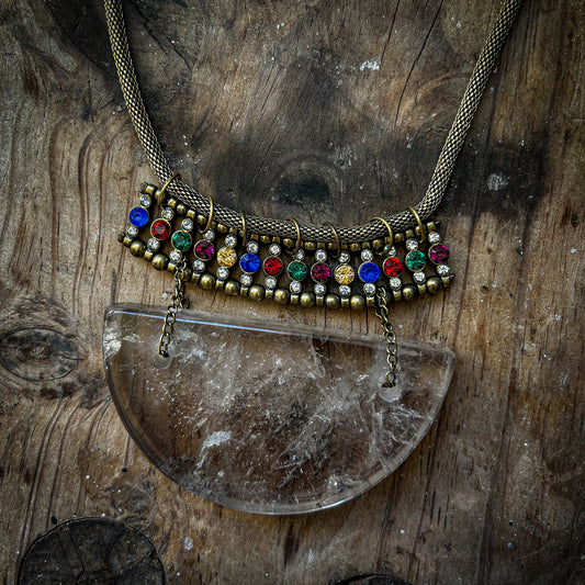 ‘Cleopatra’s Legacy' ~ Smoky Quartz Half-Moon Necklace