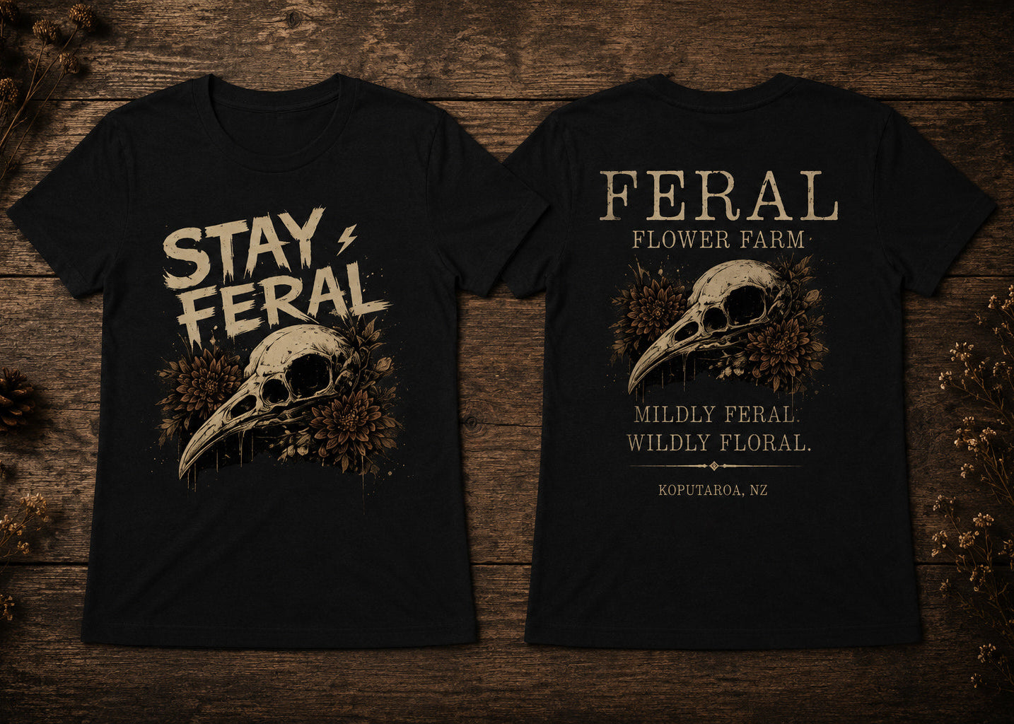 STAY FERAL | WILDLY FLORAL | ADULT UNISEX TEE