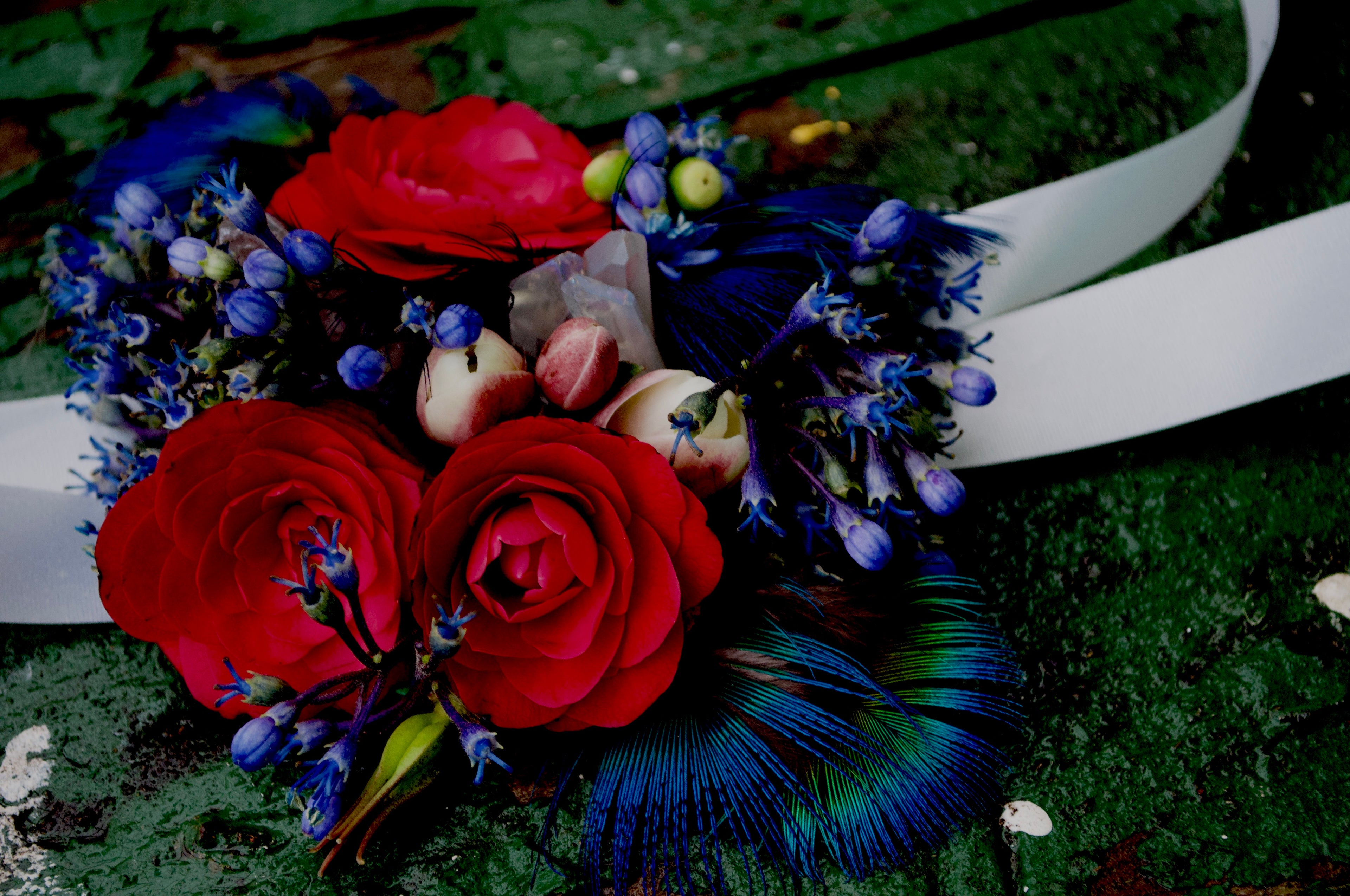 Quartz, Feather and Floral Corsage - The Wildstyler NZ