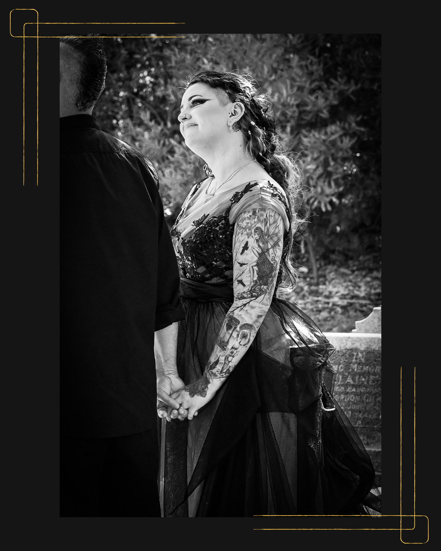 Moody wedding photography at terrace end cemetery. Non-traditional gothic inspired wedding - Wildstyler wedding photography NZ