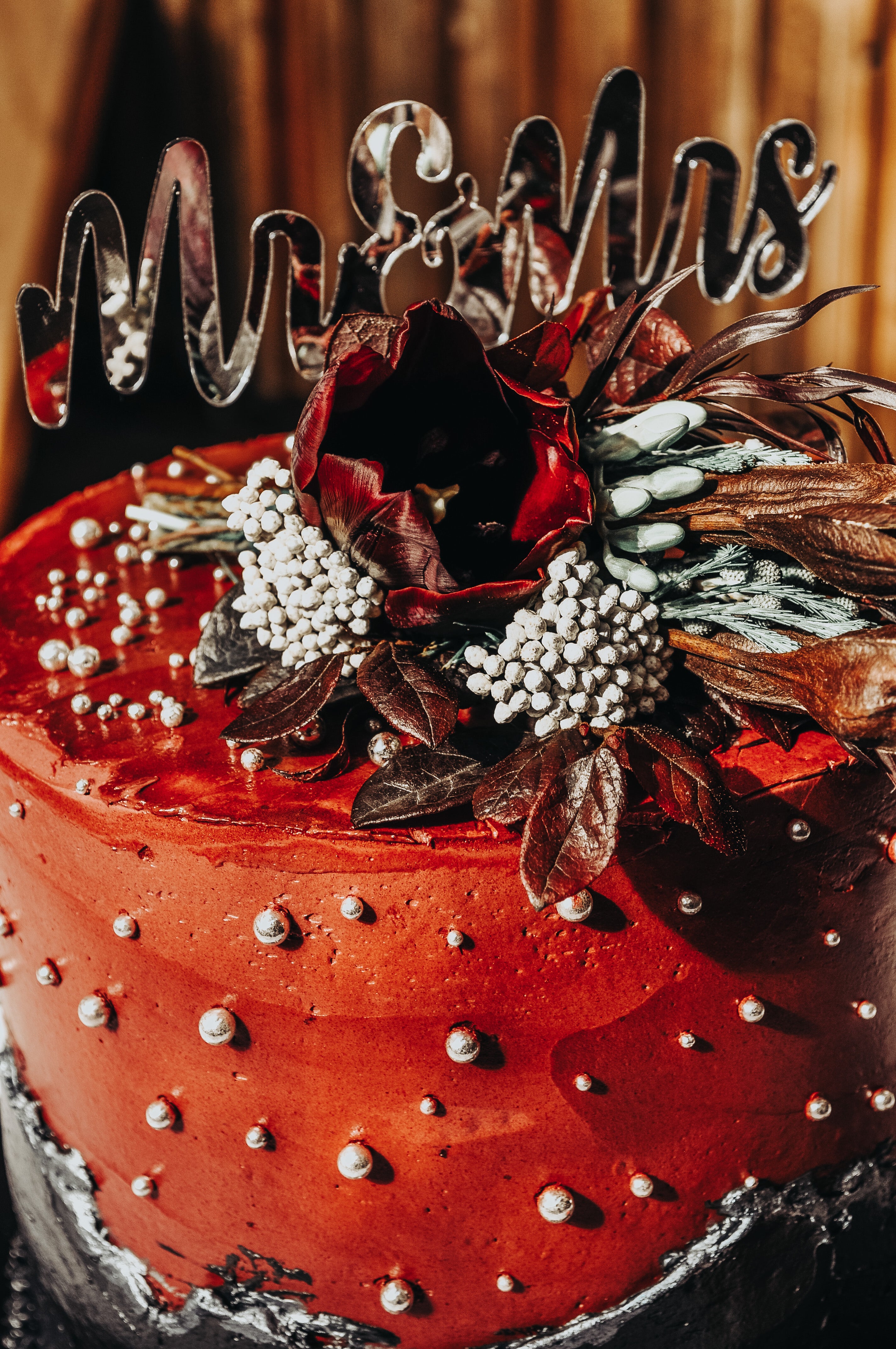 White New Year or Christmas Cake Decorated with Cream Poinsettia Flowers,  Pine Cones, Cotton and Spruce Twigs on a Black Stock Photo - Image of  delicious, dough: 131525968