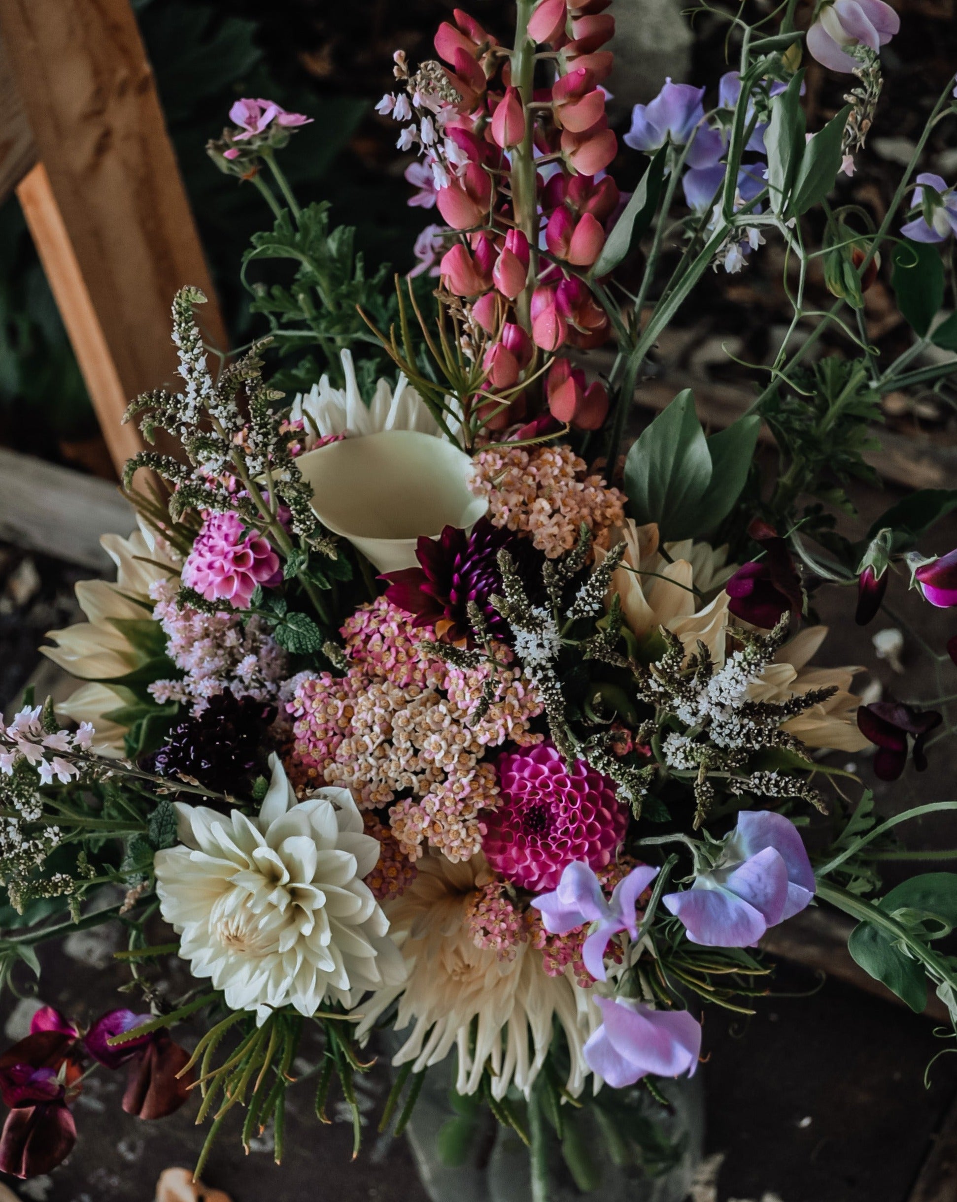 rustic bridal bouquet - the wildstyler nz