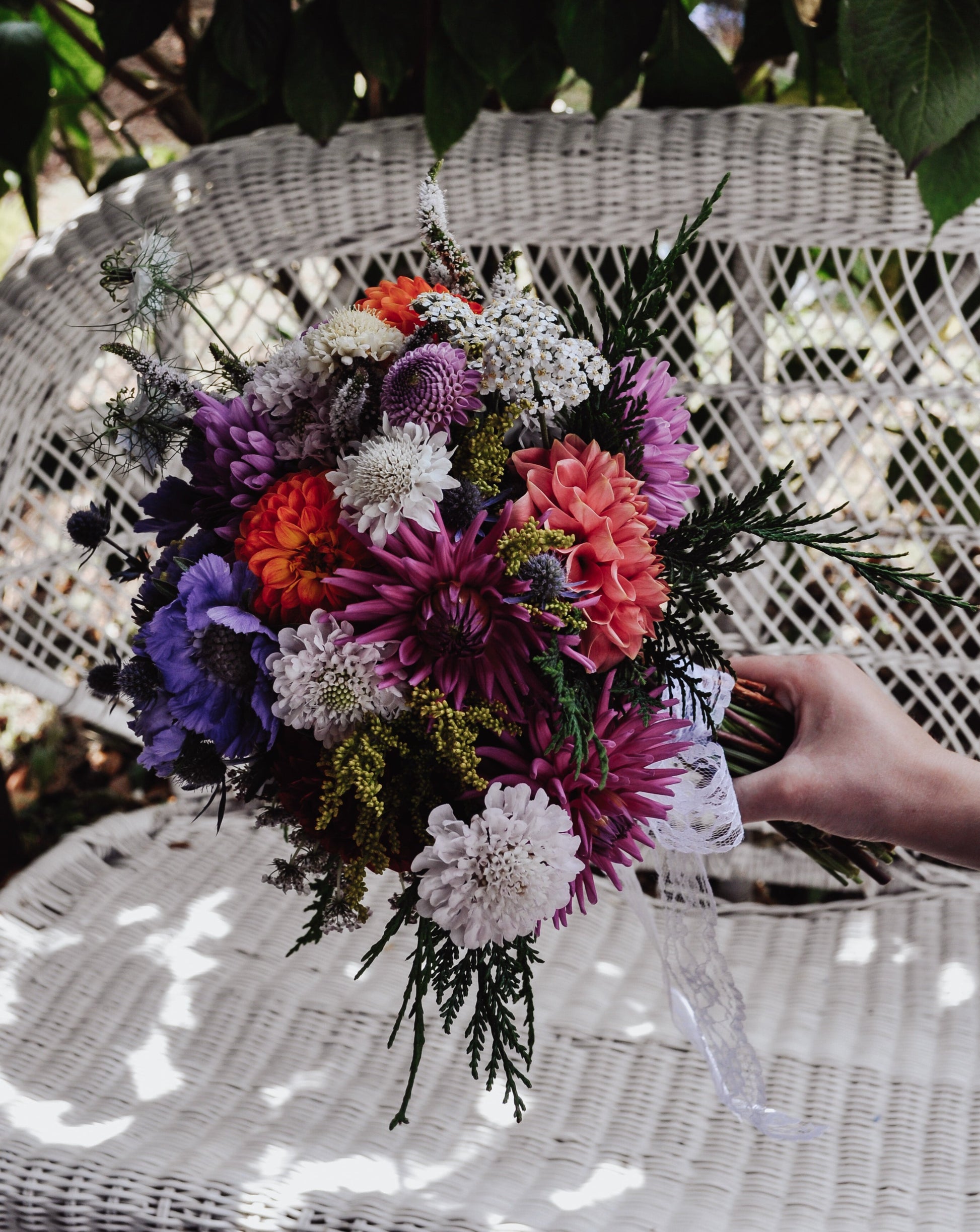 colourful bridal bouquet - the wildstyler nz